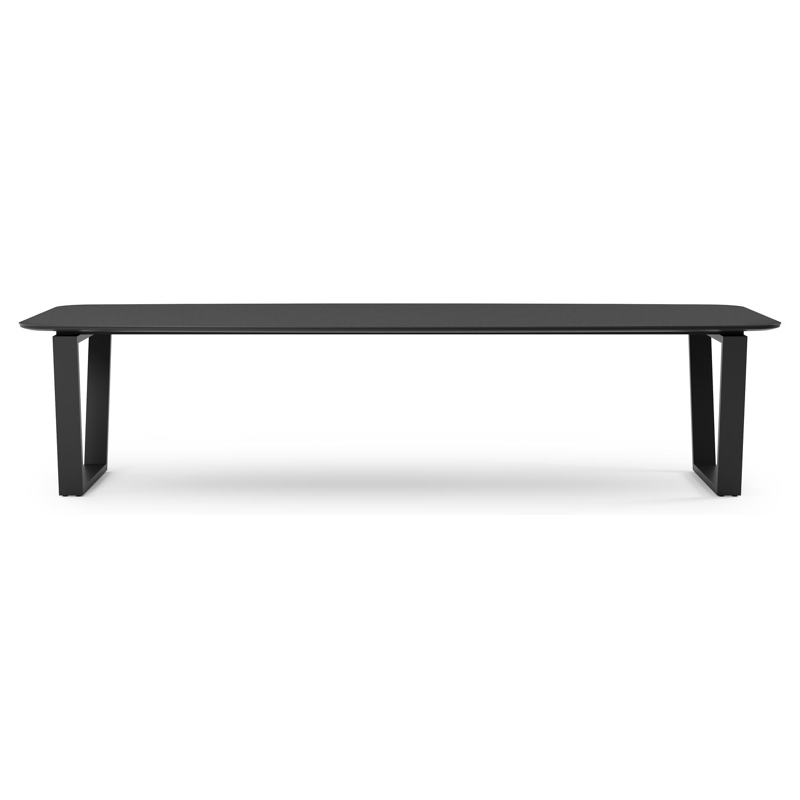 Pagino tuintafel in zwart aluminium en volkeramiek nero black - L 315 x B 115 x H 74 cm