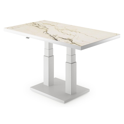 Cirello loungetafel in wit aluminium en colorado dunes volkeramiek - L 140 x B 80 x H 71 cm