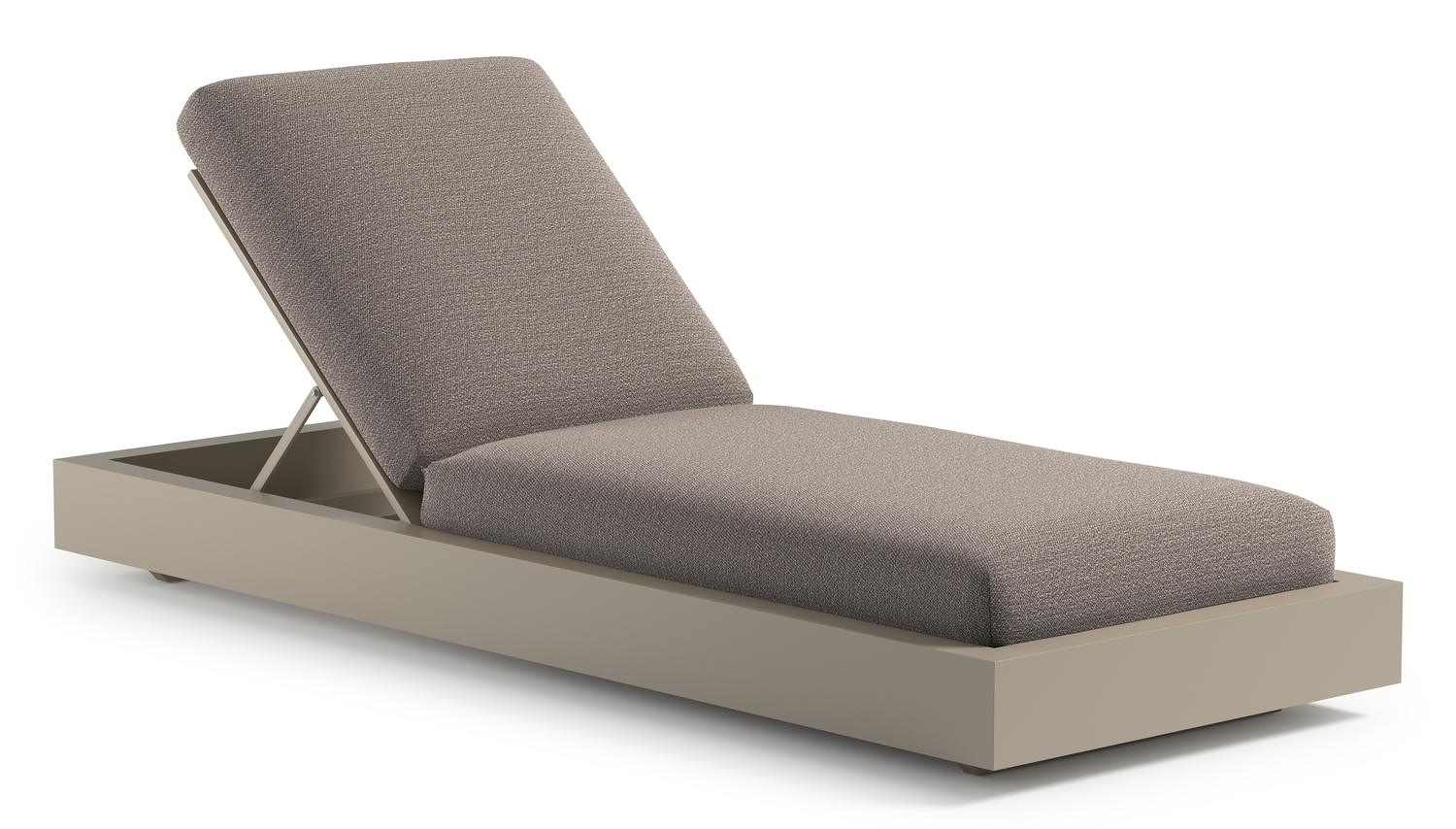 Como verstelbaar ligbed in beige aluminium met wander granite all weather sunbrella® luxe