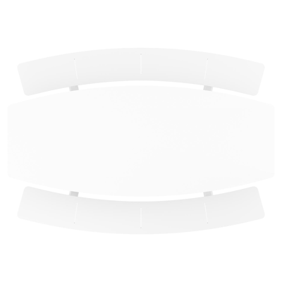 Forno picknicktafel bootvorm in wit aluminium en volkeramiek arctic white tafelblad - L 240 x B 181 x H 72 cm