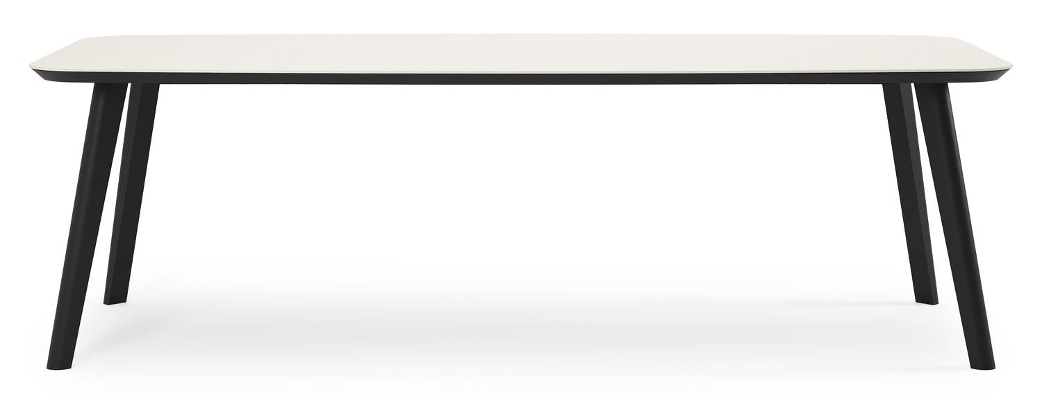 Mosa tuinset in zwart aluminium en crema minerale sintered stone met 6 Gerona tuinstoelen