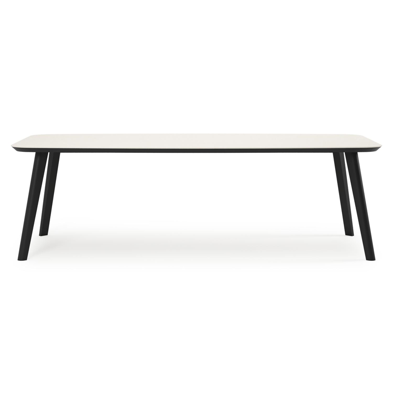 Mosa tuinset in zwart aluminium en crema minerale sintered stone met 8 Gerona tuinstoelen