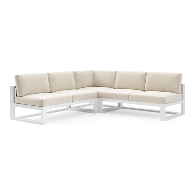 Verato loungehoek in wit aluminium met althea off white all weather cosytica kussen