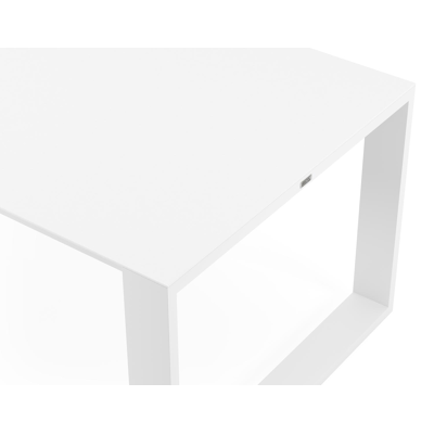 Verato tuintafel in wit aluminium en volkeramiek arctic white - L 240 x B 100 x H 76 cm