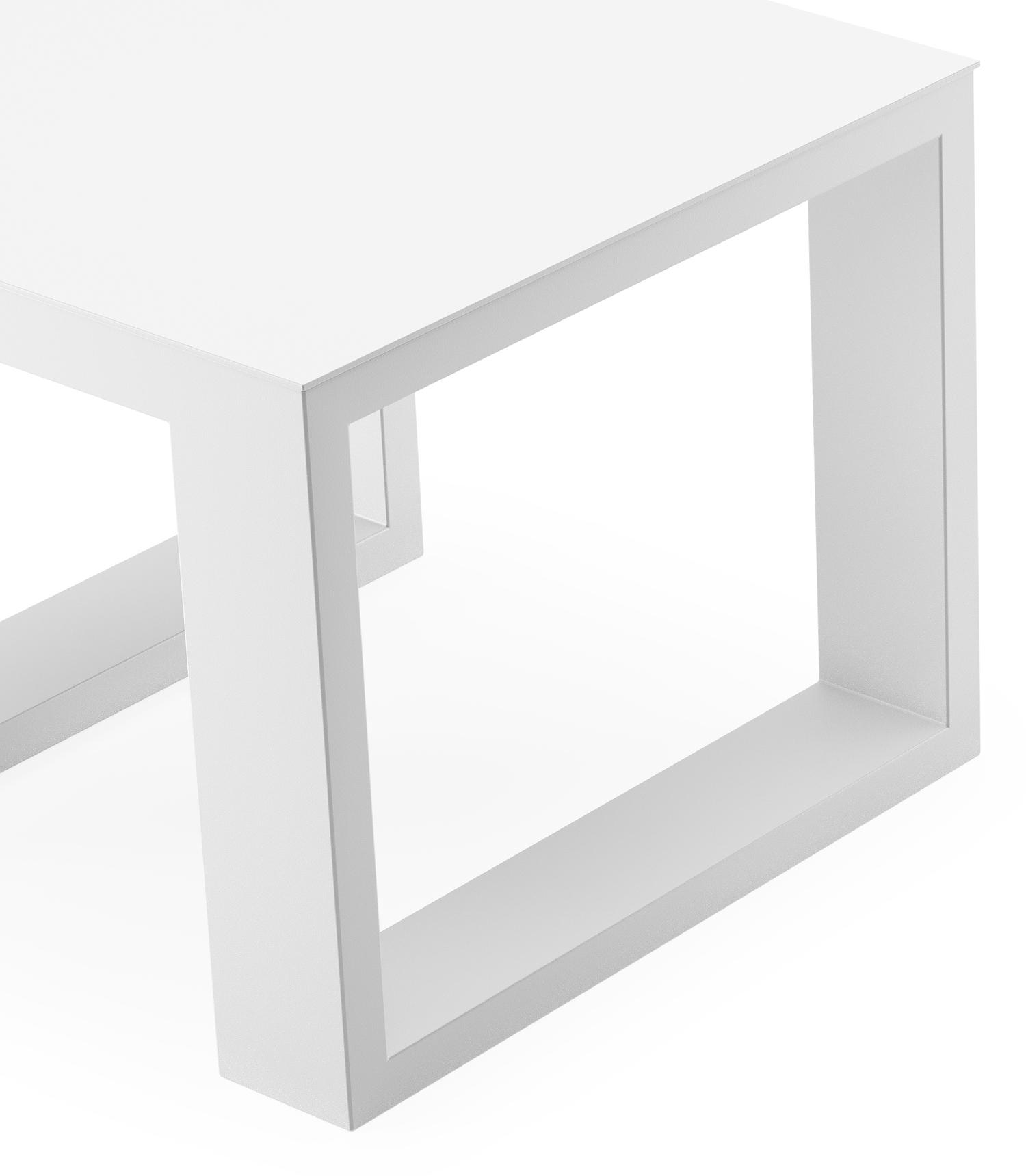 Table d'appoint Verato en aluminium blanc - Lg 55 x larg. 55 x H 45 cm