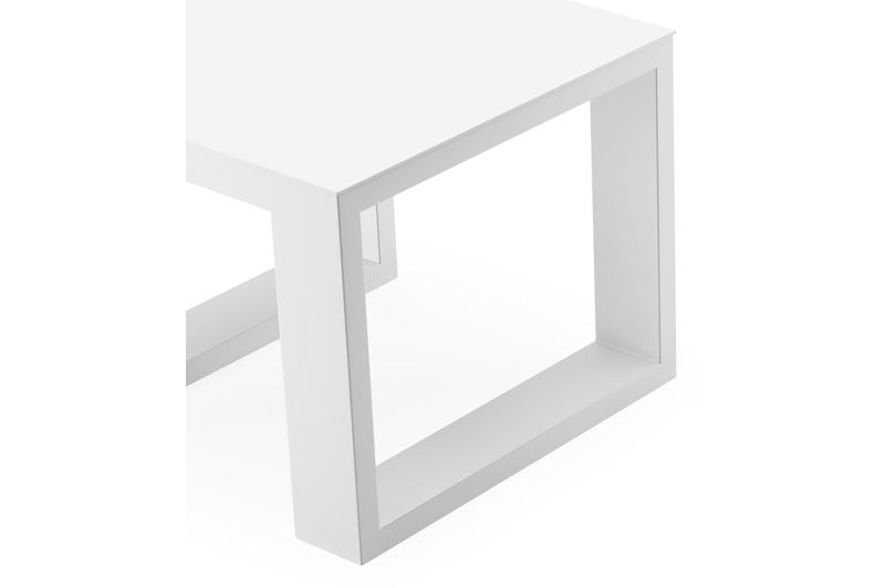 Table d'appoint Verato en aluminium blanc - Lg 55 x larg. 55 x H 45 cm