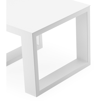 Verato bijzettafel in wit aluminium - L 55 x B 55 x H 45 cm