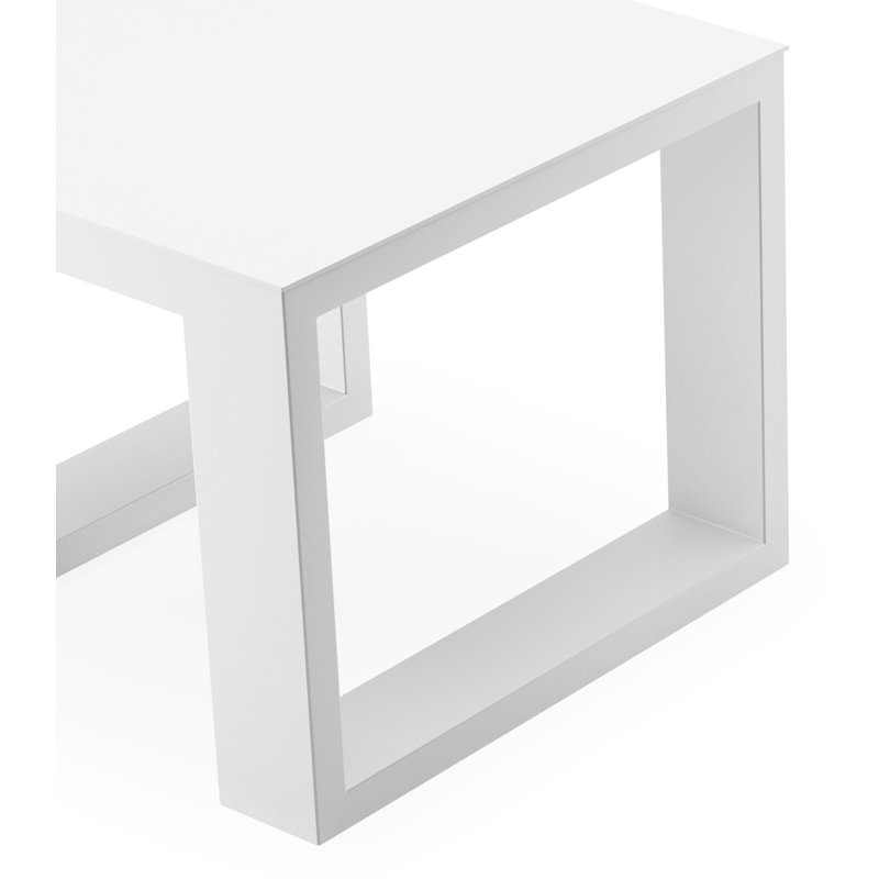 Verato bijzettafel in wit aluminium - L 55 x B 55 x H 45 cm