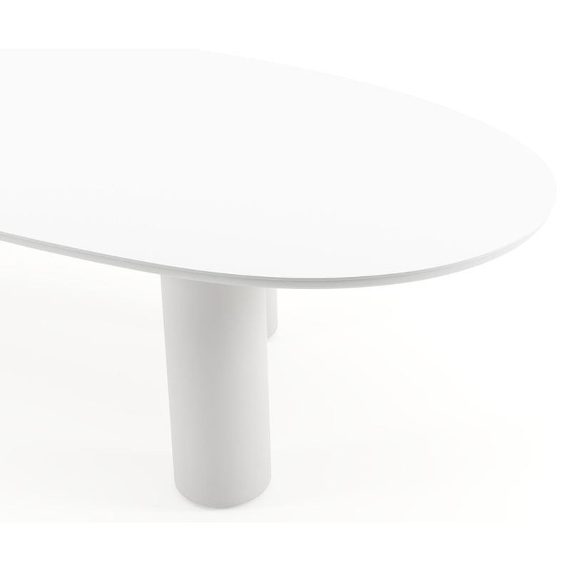 Amico tuintafel mango in wit aluminium en volkeramiek Arctic White - L 320 x B 140 x H 73.5 cm