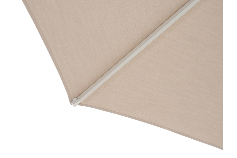 Umbria staanparasol in wit aluminium met beige all weather sunbrella® luxe parasoldoek - (met voet)