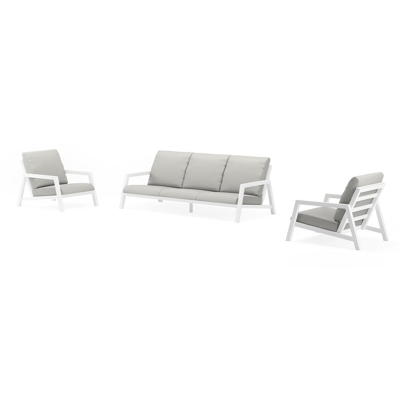 Zen'so loungeset in wit aluminium met savane nimbus all weather sunbrella® luxe kussens