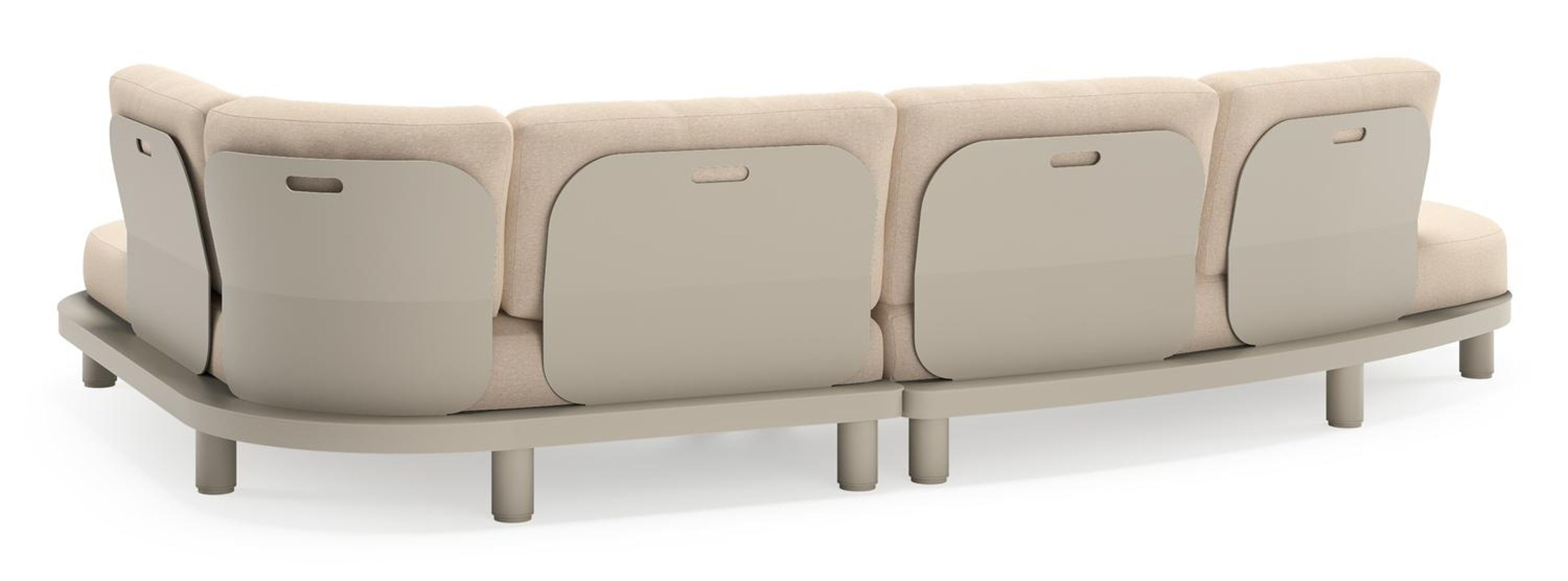 Donato loungehoek in beige aluminium met all weather sunbrella® luxe Heritage Papyrus kussen