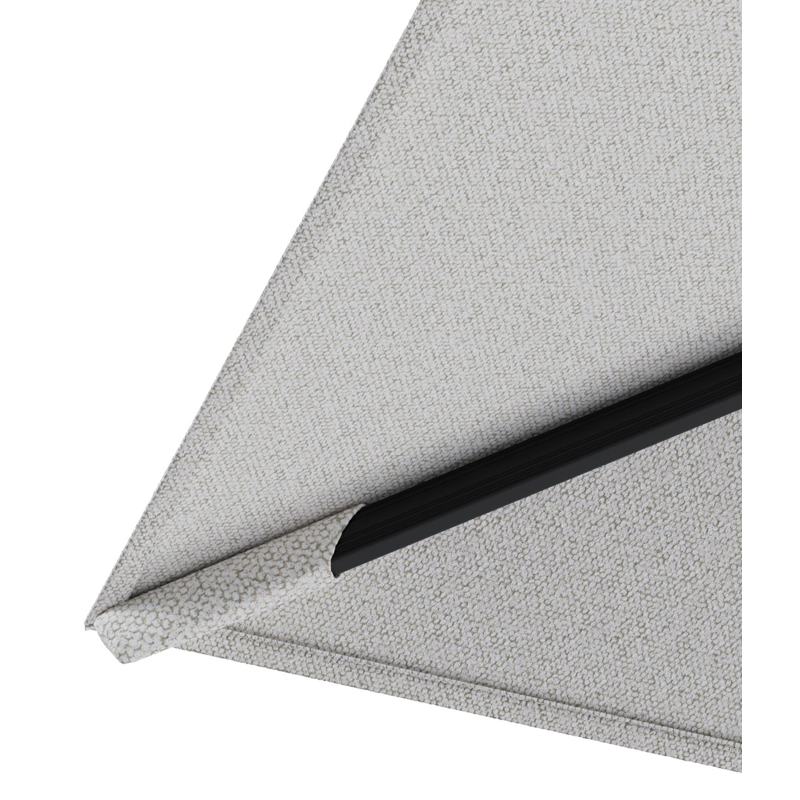 Parasol pendant Rufina avec fonction tilt en aluminium noir et toile de parasol en All Weather Solica Ego Birch  - Lg.1 400 x Lg.2 300 cm (sans pied de parasol