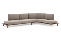 Chaise longue links + 3-zit
