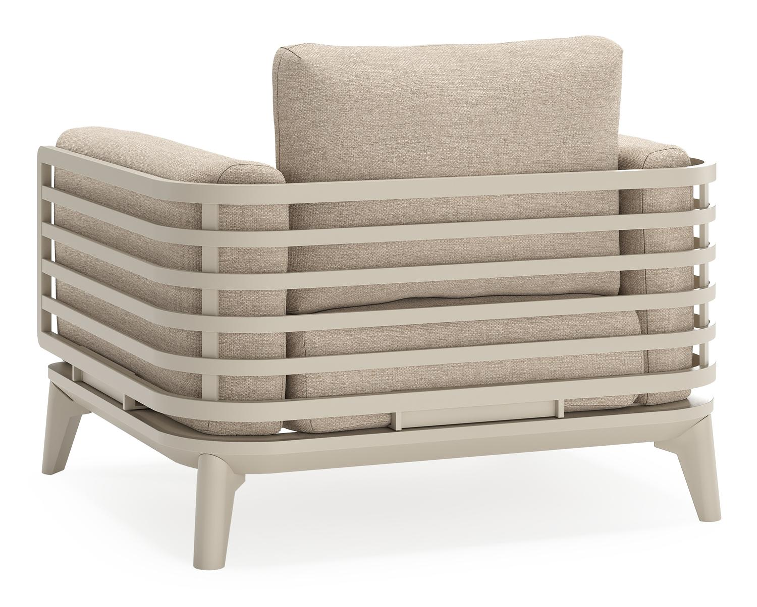 Mosa loungestoel in beige aluminium met rustic weather+ softtouch kussens