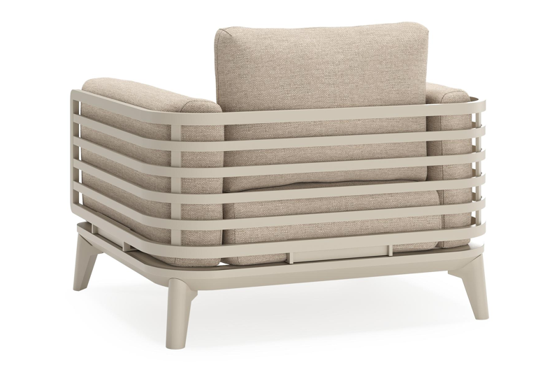 Mosa loungestoel in beige aluminium met rustic weather+ softtouch kussens