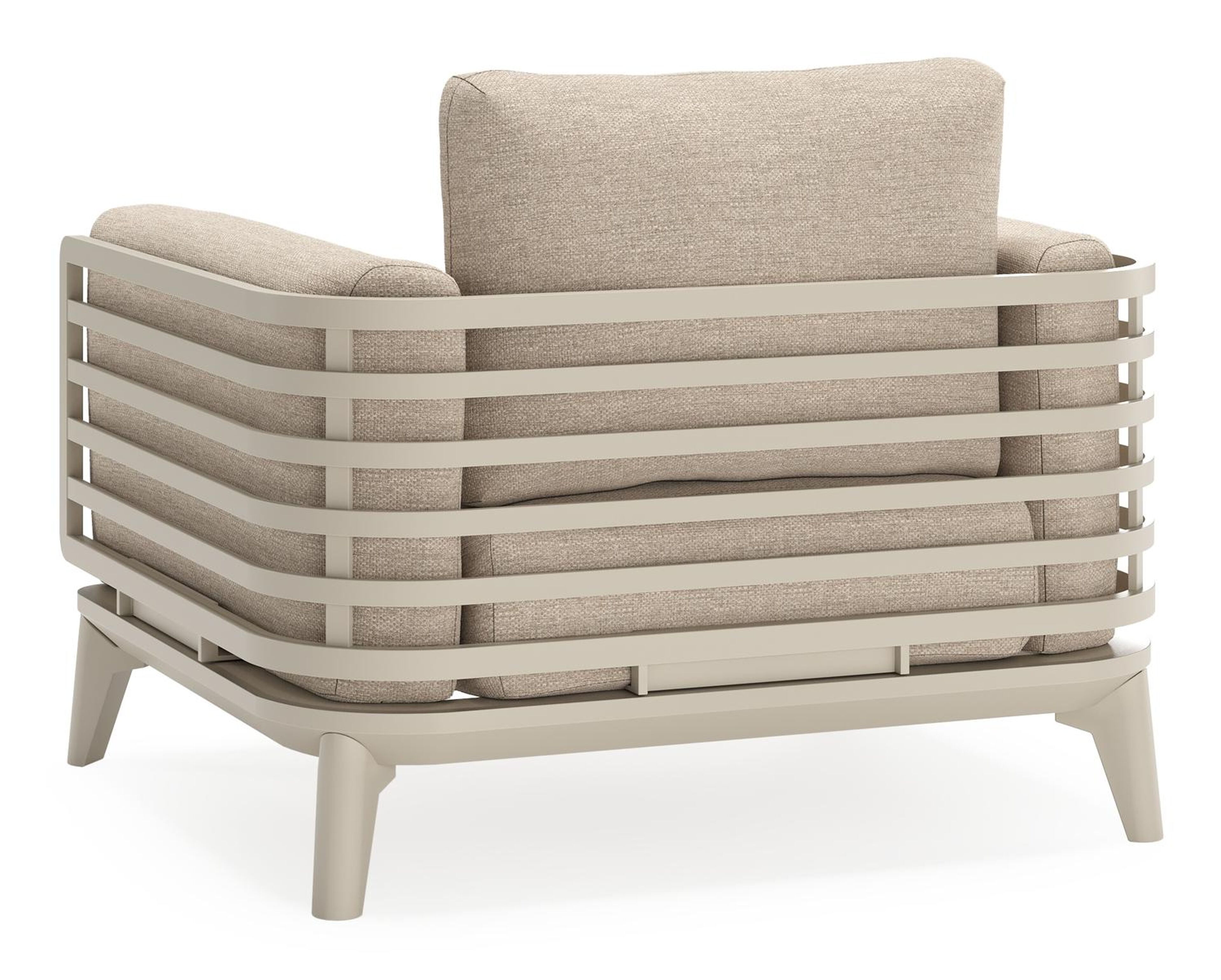 Mosa loungestoel in beige aluminium met rustic weather+ softtouch kussens