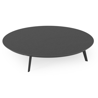 Rondo loungetafel in zwart aluminium en nero black volkeramiek - Dia 130 x H 25 cm