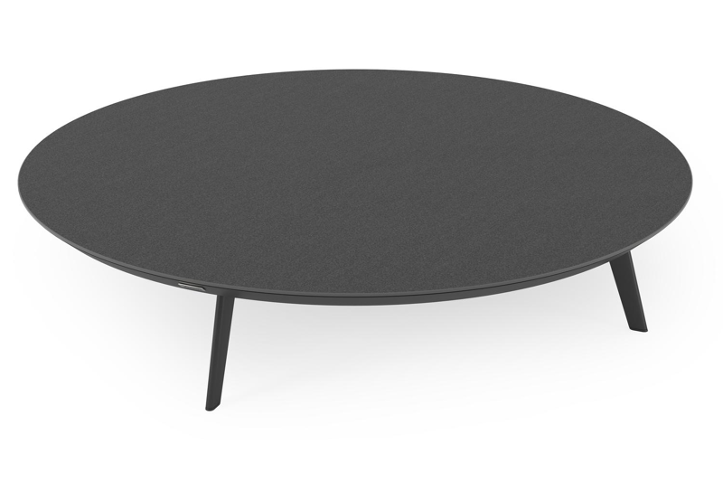 Rondo loungetafel in zwart aluminium en nero black volkeramiek - Dia 130 x H 25 cm