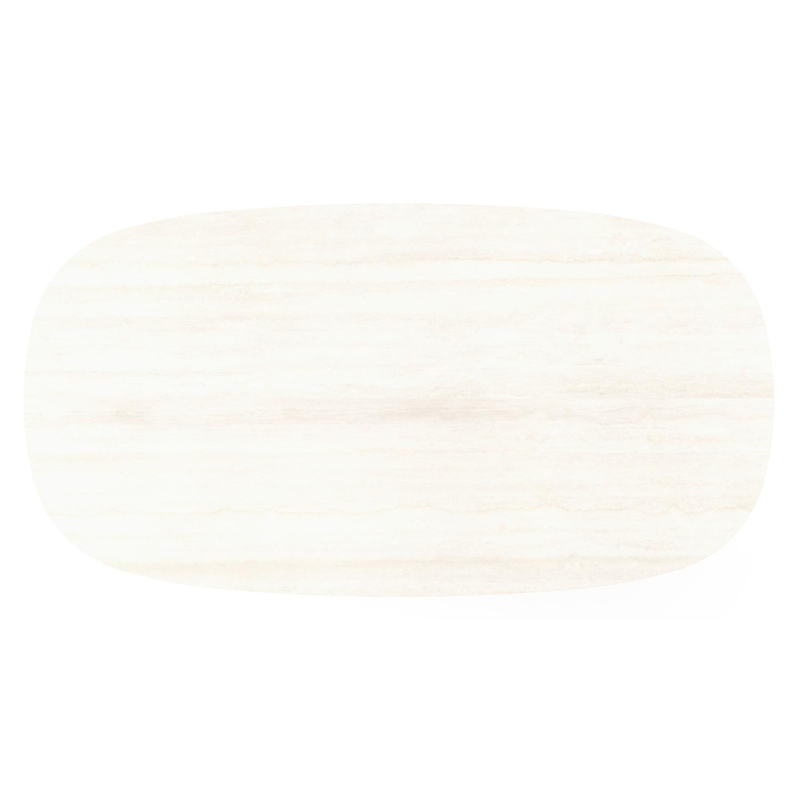 Amico tuintafel bombo in beige aluminium en volkeramiek Travertino Bianco - L 210 x B 110 x H 73.5 cm