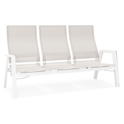 Canapé de jardin Prato en aluminium blanc avec coussin en weather+ softtouch beige