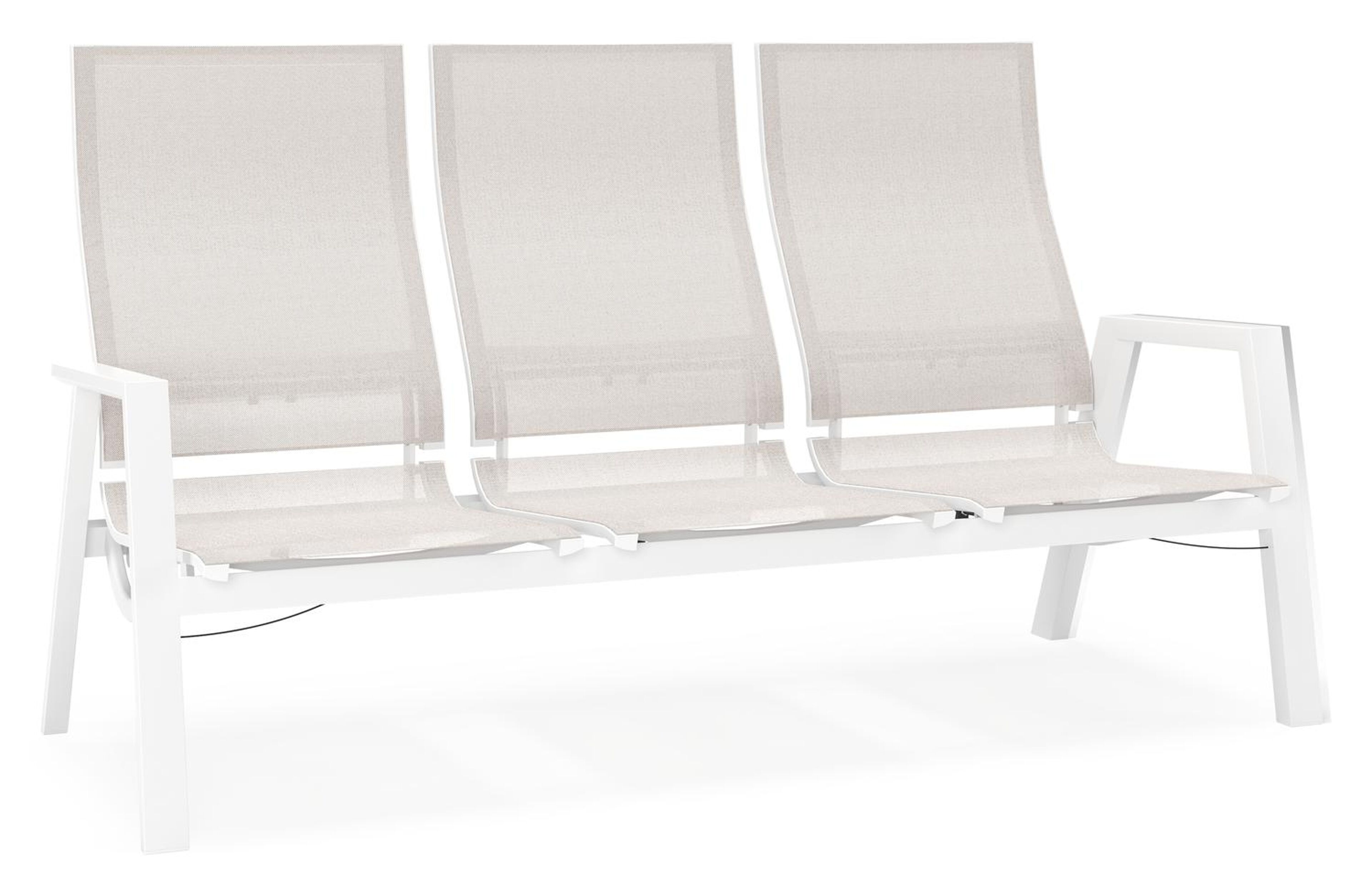 Prato loungebank in wit aluminium met beige weather+ softtouch kussen