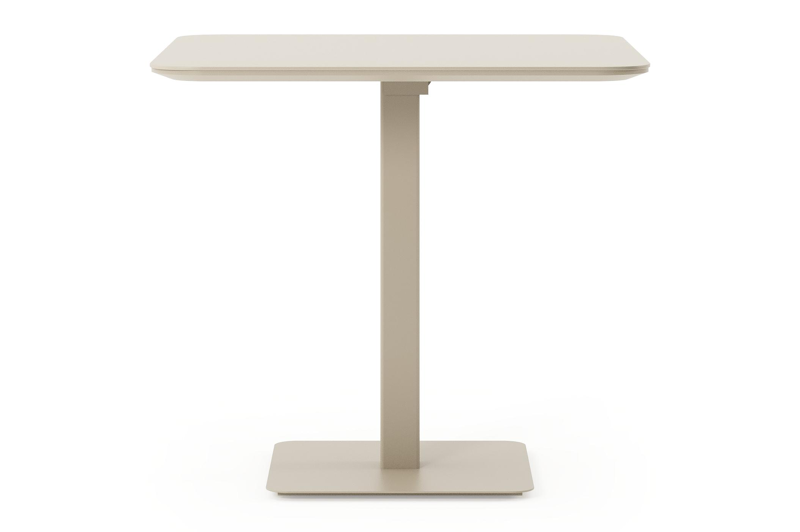 Fano inklapbare tuintafel afgerond vierkant in beige aluminium - L 80 x B 80 x H 73 cm