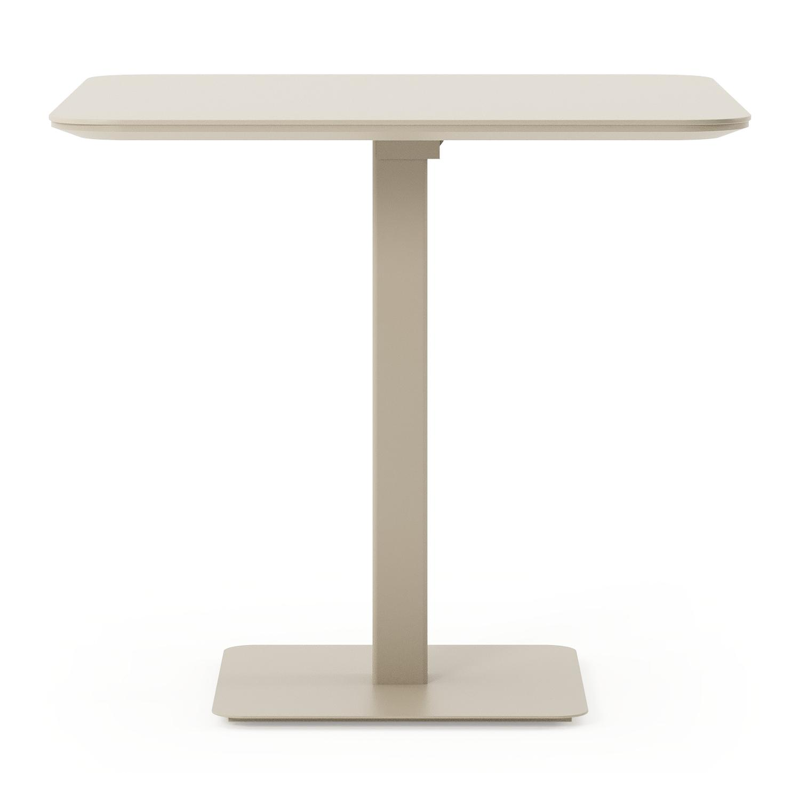 Fano inklapbare tuintafel afgerond vierkant in beige aluminium - L 80 x B 80 x H 73 cm