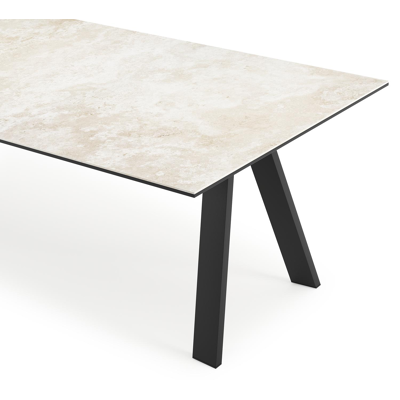 Cesano tuintafel rechthoekig in zwart aluminium en volkeramiek Rapolano L 280 x B 110 cm