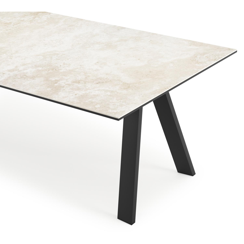 Cesano tuintafel rechthoekig in zwart aluminium en volkeramiek Rapolano L 280 x B 110 cm