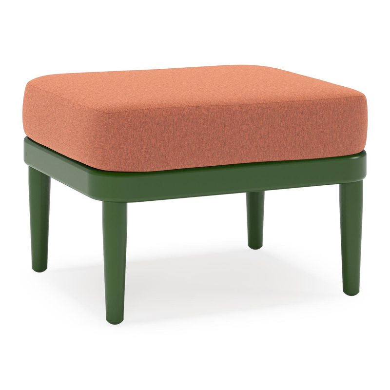 Orso poef in groen aluminium met Heritage Rust all weather sunbrella® luxe kussen