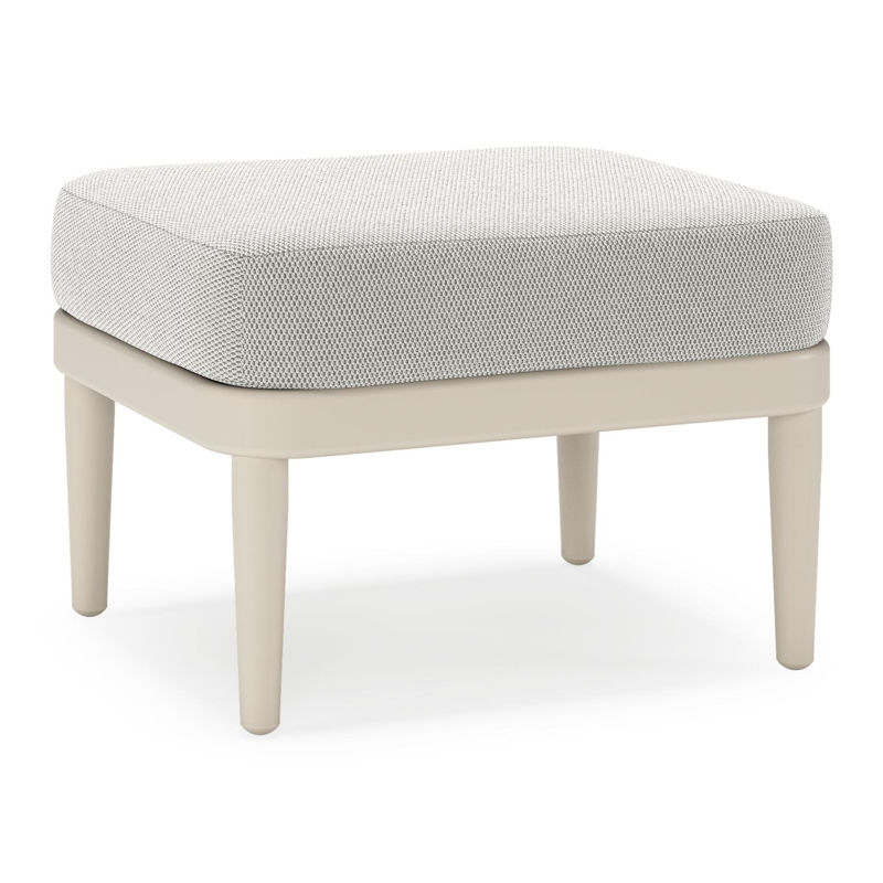 Orso poef in beige aluminium met Lopi Ash all weather sunbrella® luxe kussen