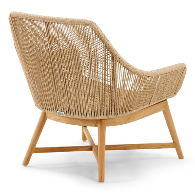 Borgo loungezetels in teak en wicker met kussens