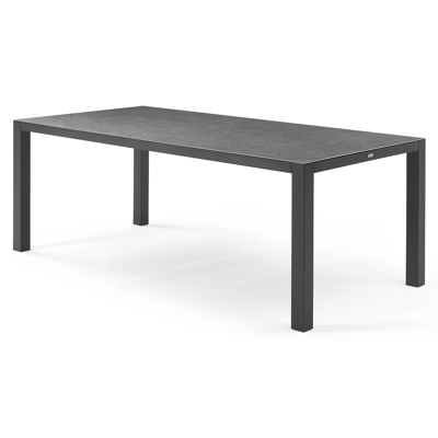 Tafelblad in volkeramiek op glas - Grijs - L 200  x B 100 cm