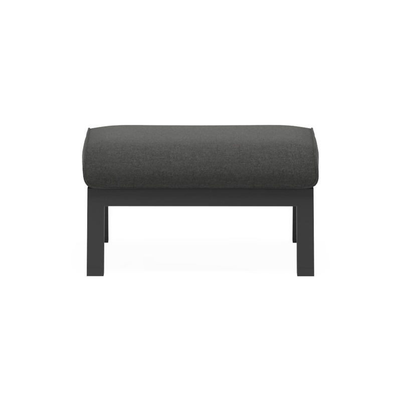 Zen'so poef in zwart aluminium met chartres sooty all weather sunbrella® luxe kussen