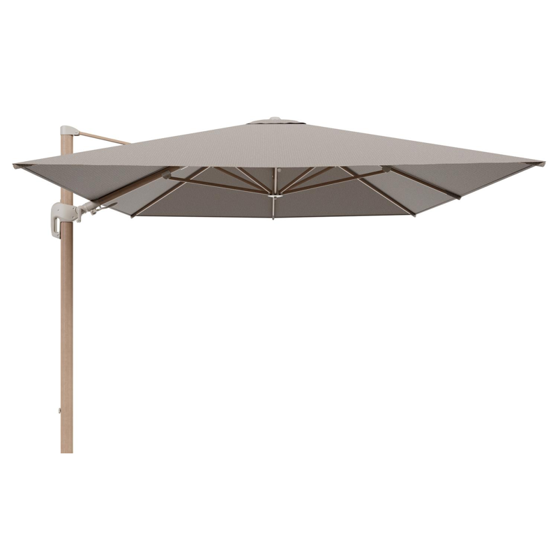 Rufina zweefparasol tiltfunctie in houtlook aluminium en parasoldoek in All Weather Solica Firenze Earth - L1 400 x L2 300 cm (zonder voet)