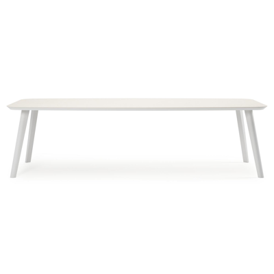 Mosa tuintafel bootvorm in wit aluminium en sintered stone Crema minerale - L 270 x B 115 x H 74 cm