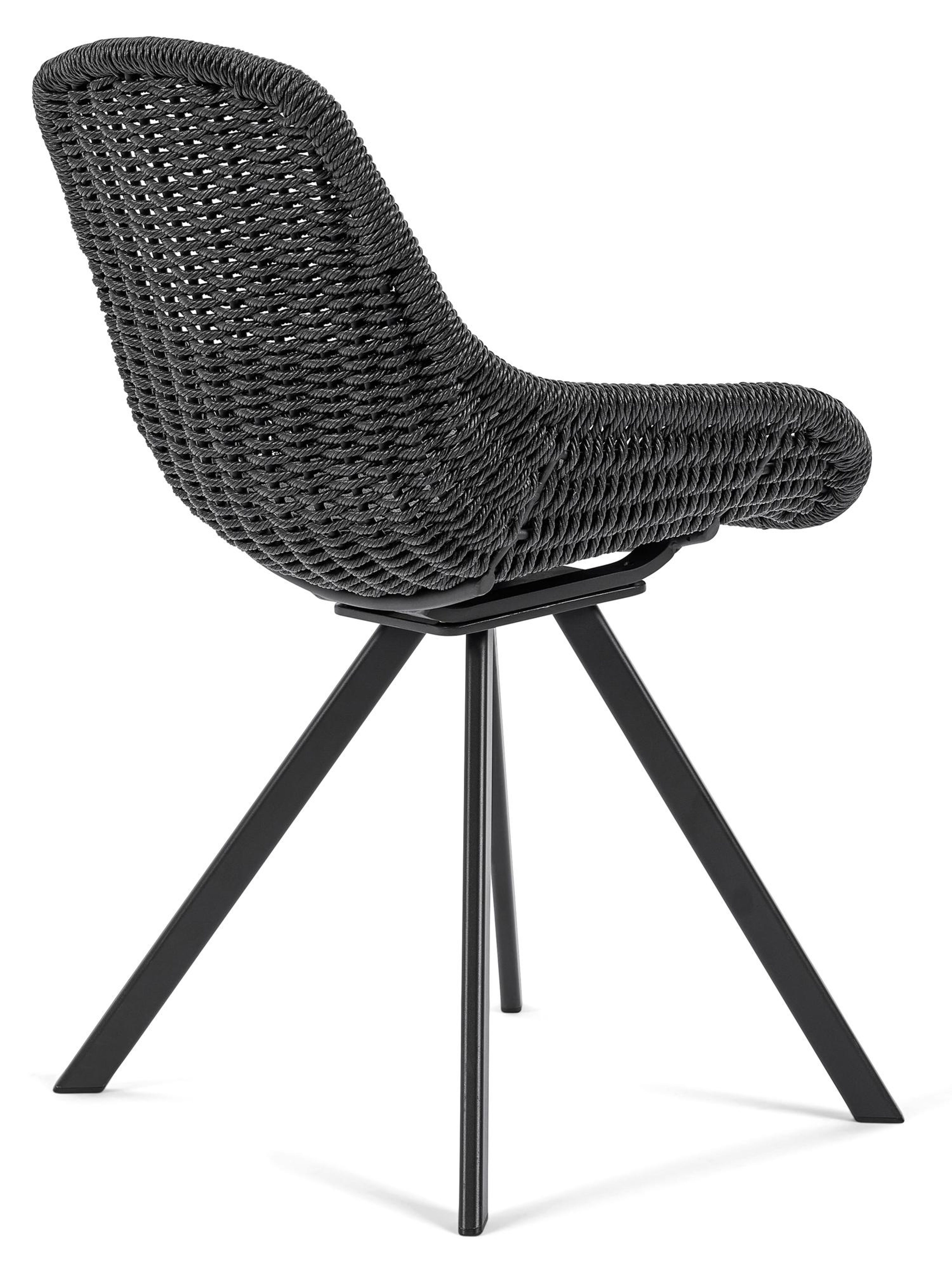 Cesano tuinstoel in zwart aluminium en zwart wicker