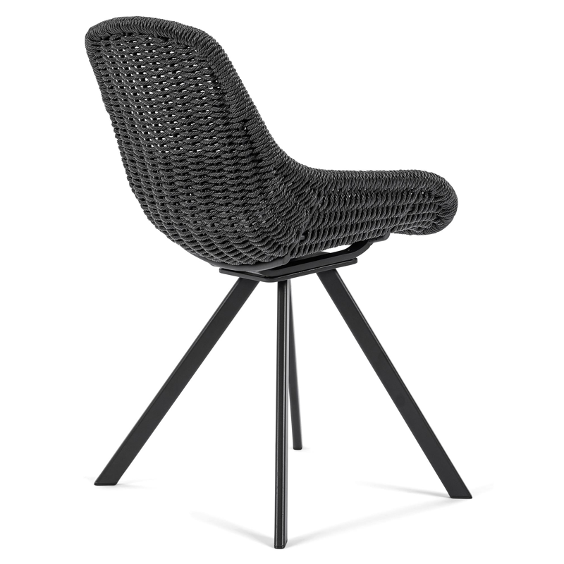 Cesano tuinstoel in zwart aluminium en zwart wicker