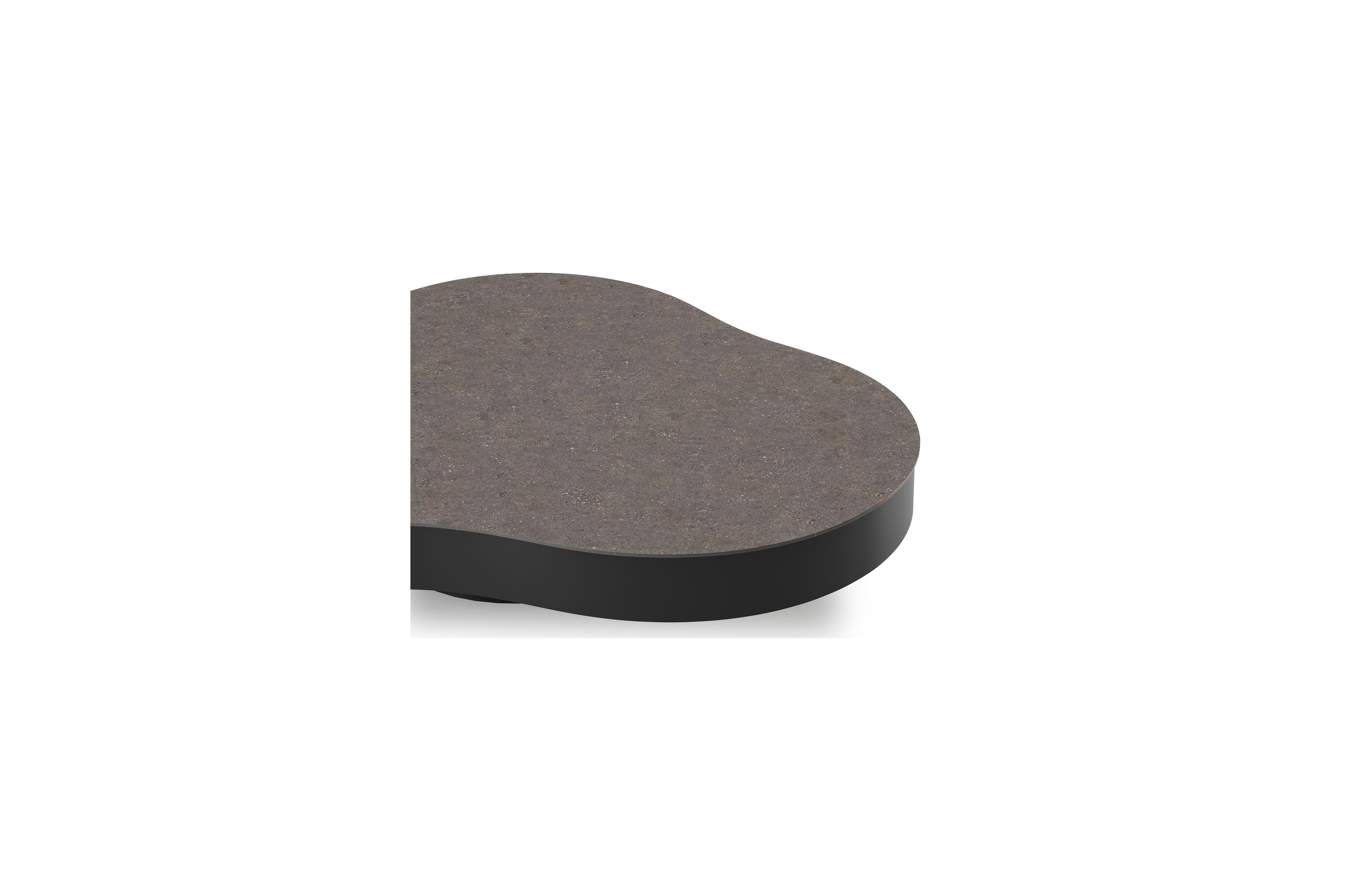 Lomano loungetafel cloud in zwart aluminium en volkeramiek Wulong - L 131 x B 108 x H 25 cm