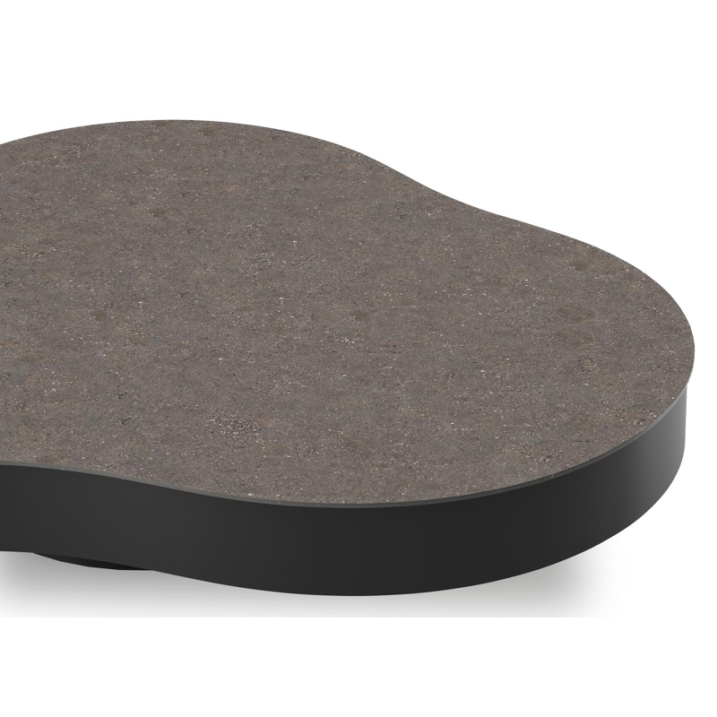 Lomano loungetafel cloud in zwart aluminium en volkeramiek Wulong - L 131 x B 108 x H 25 cm