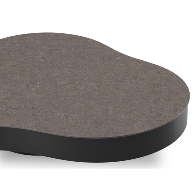 Lomano loungetafel cloud in zwart aluminium en volkeramiek Wulong - L 131 x B 108 x H 25 cm