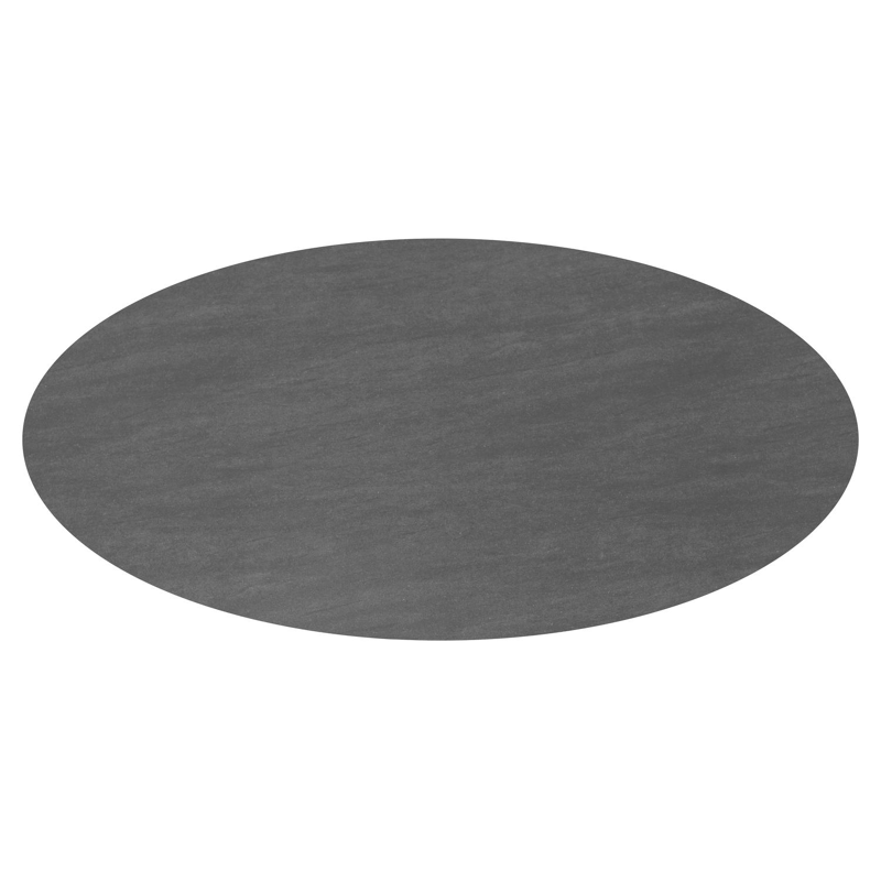Amico tuintafel ovaal in zwart aluminium en volkeramiek Basalt Black - L 260 x B 125 x H 73.5 cm