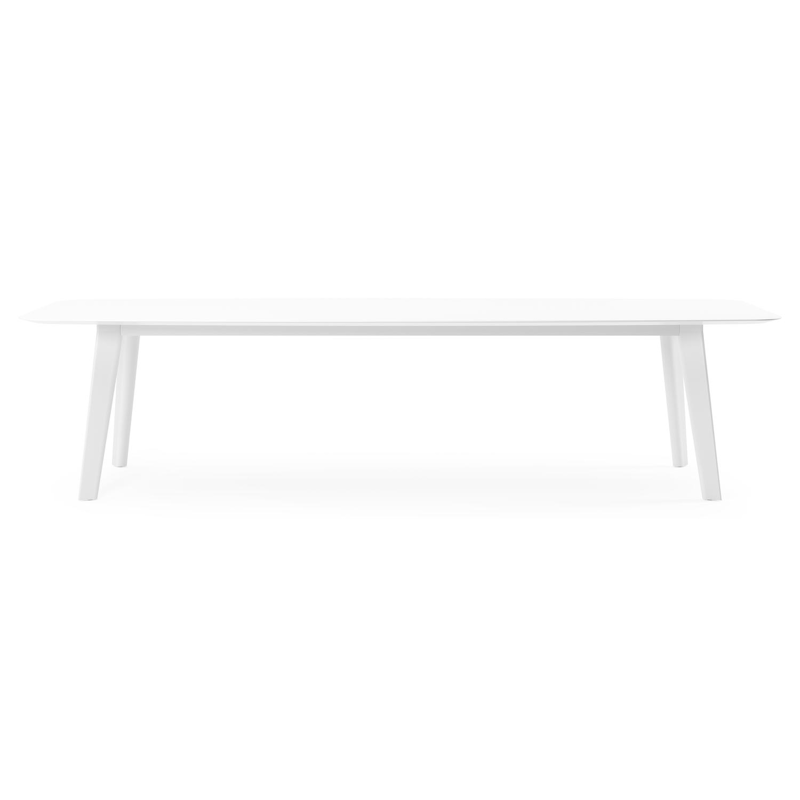 Lacrima tuintafel in wit aluminium en volkeramiek arctic white - L 315 x B 115 x H 74 cm