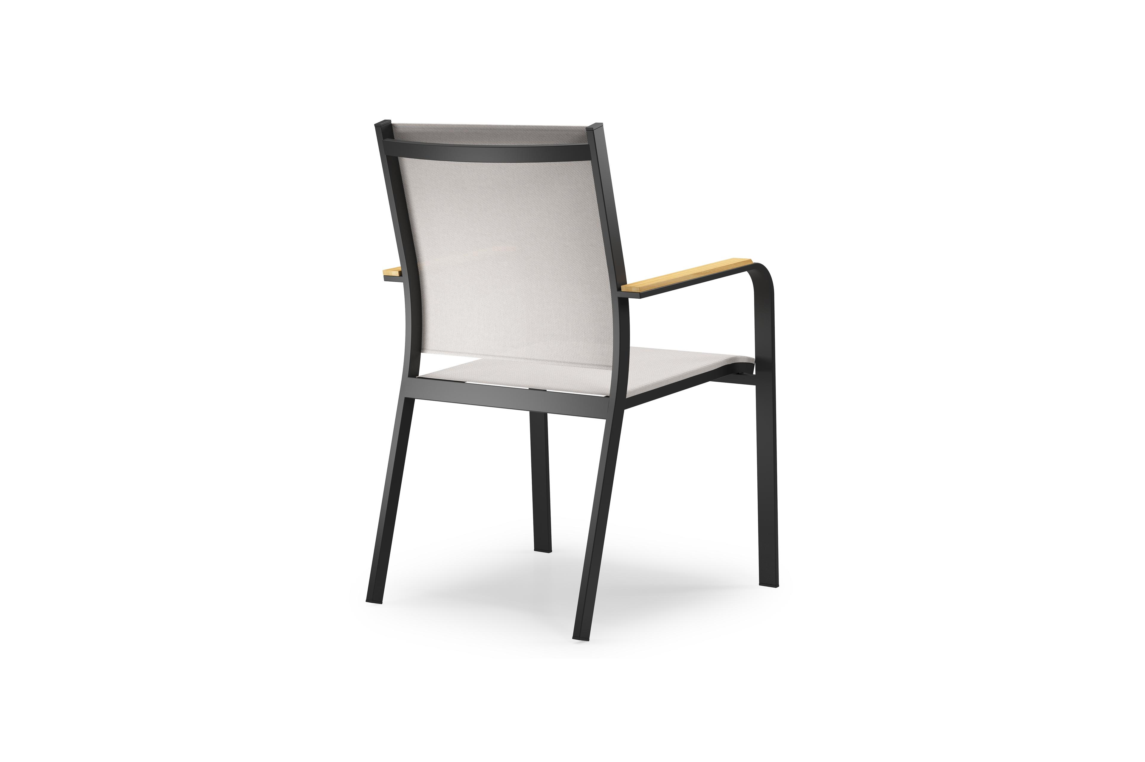 Calobra rechthoekige uitschuifbare tuinset in zwart aluminium en teak naturel met 10 Amalfi tuinstoelen