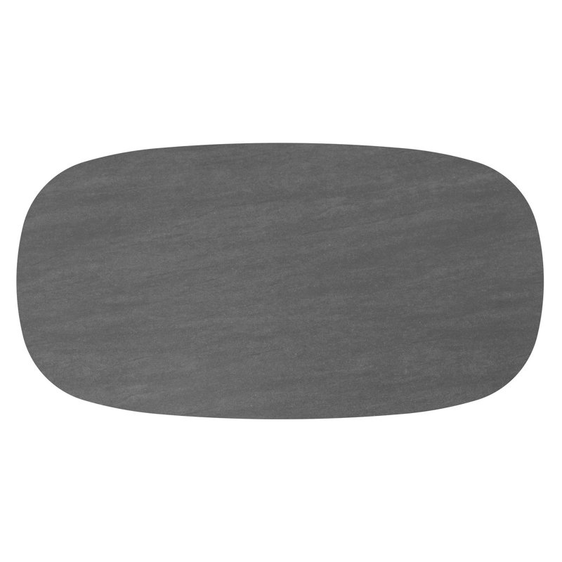 Amico tuintafel bombo in wit aluminium en volkeramiek Basalt Black - L 210 x B 110 x H 73.5 cm