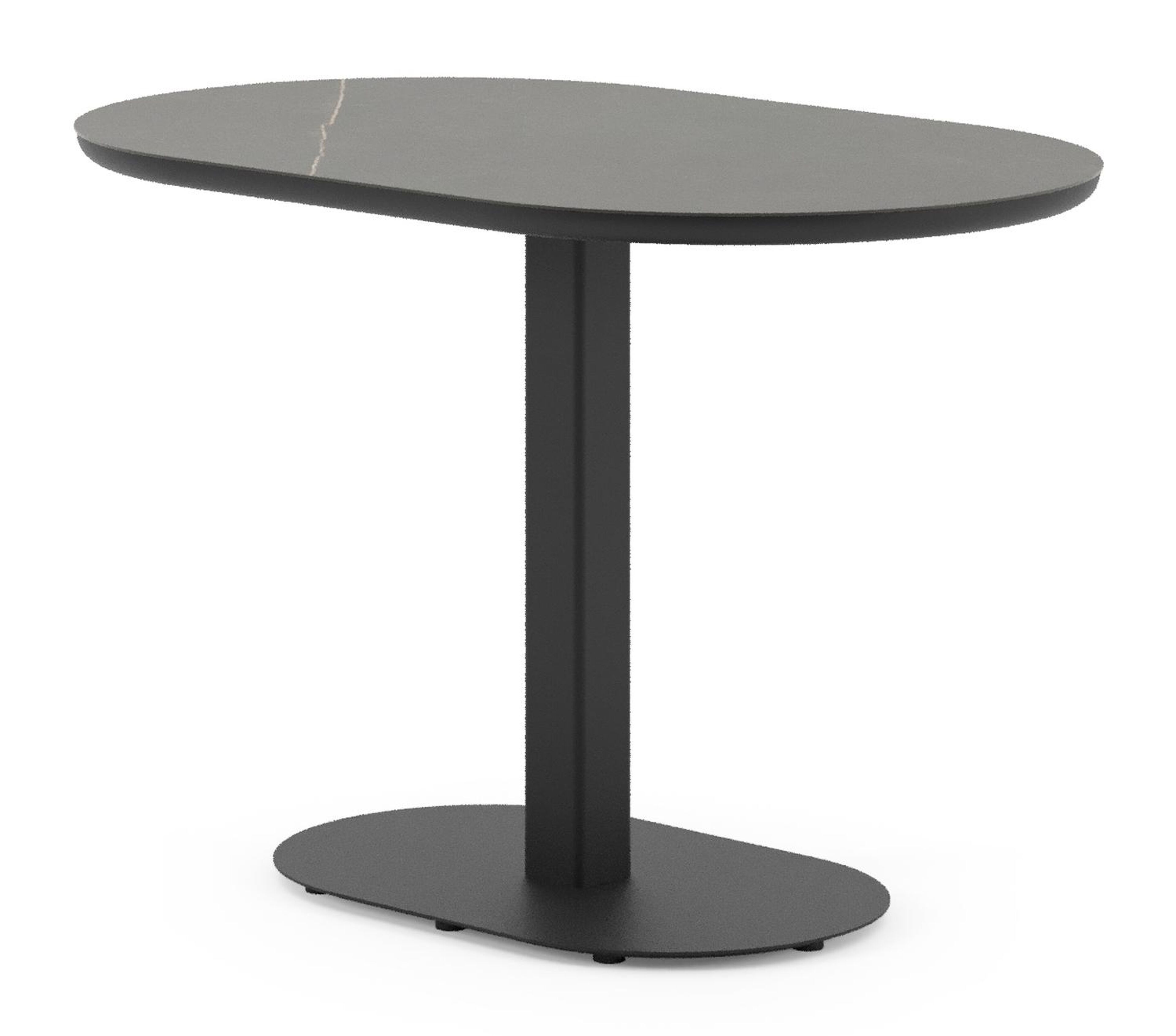 Teramo kantelbare tuintafel bombo in zwart aluminium en volkeramiek Calatorao - L 110 x B 70 x H 74 cm