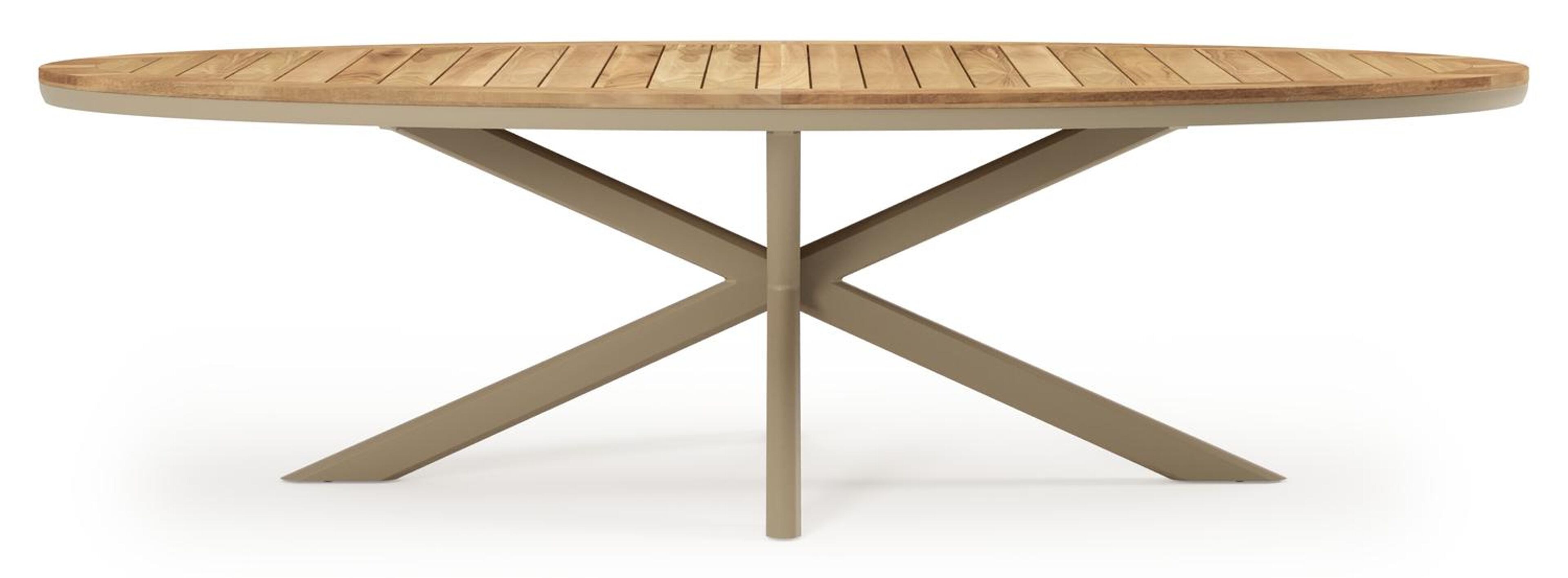 Ensemble de jardin Pamplona en aluminium beige et sintered stone natural finish avec 6 chaises de jardin empilable Matera