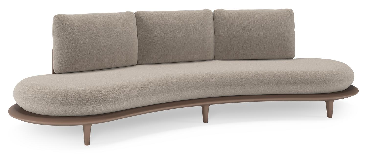Bomero loungebank in taupe aluminium met savane coconut all weather sunbrella® luxe kussen