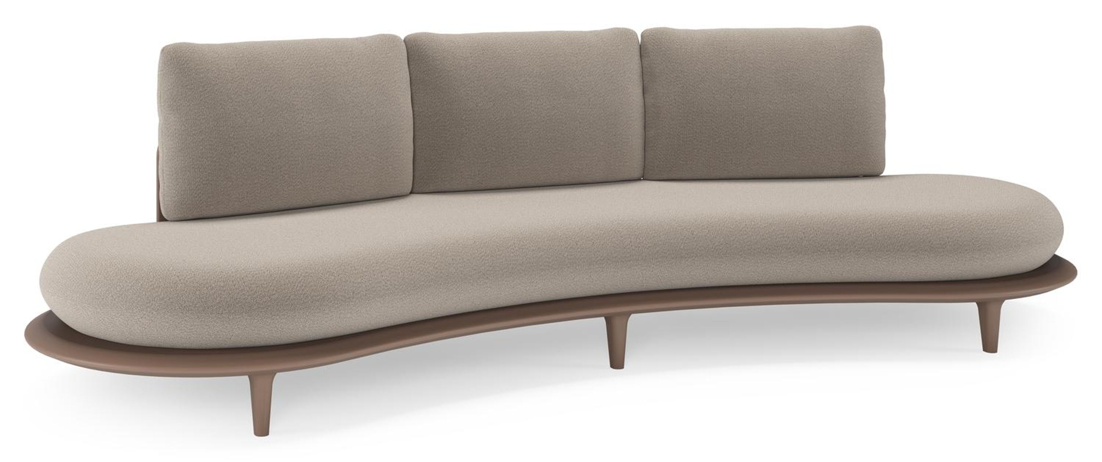 Bomero loungebank in taupe aluminium met savane coconut all weather sunbrella® luxe kussen